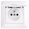 Presa singola con messa a terra e coperchio OSTE JNH005-G White