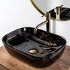 Aufsatzwaschbecken Rea Belinda Black Marble shiny