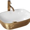 Countertop washbasin Rea Jenny Gold/White