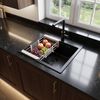 Стоманена мивка с комплект аксесоари 3 бр. REA Leo 40 Black