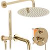 Colonne de douche-baignoire encastrée Rea Lungo Gold + BOX