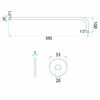 Bras de douche rond REA JS-9021 40cm Brush copper