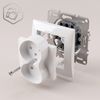 Double grounded socket OSTE JNH002-G White