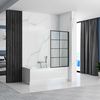 Bathtub screen Rea Lagos-1 Fix 70 Black