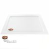 Dušo irklavimo baseinas Rea Belmond White 90x90 Brush Copper