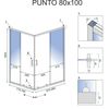 Cabine de douche Rea Punto 80x100 Gold