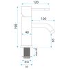 Bathroom faucet Rea Lungo Diamond Chrome