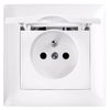 Presa singola con messa a terra e coperchio con cornice OSTE JNH005-G White