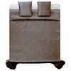 Couvre-lit en satin Verona + Taies d'oreiller Beige