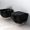 Závesná WC misa REA CARLO Mini Rimless Flat - čierna