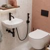 Washbasin faucet with bidetta Rea Lungo Black