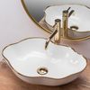 Countertop washbasin Rea Pearl Gold Edge