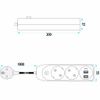 Prelungitor Multipriză 2 prize + 2x USB-A + USB-C JNH023-2B Black