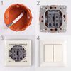 Double Switch with Frame OSTE JNH007-W BEIGE