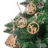 Set of wooden Christmas ornaments 9 pcs