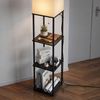 Lampa Stojąca Podłogowa JNH050-1F White z półkami