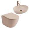 Set Vas WC Suspendat Focus + Lavoar pe Blat Rea Focus Taupe