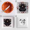 Single grounded socket with frame + 2x USB-A OSTE JNH003-G White