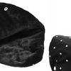 Warming muff for pram - black with dots