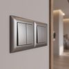Double socket frame OSTE JNH014-2F Grey