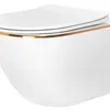 Toilet bowl Rea Carlo Tornado Rimless Flat GOLD EDGE