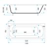 Built-in acrylic bathtub Rea Prima 140