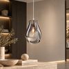 Hängelampe Glas APP329-1CP Silver