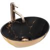 Countertop washbasin Rea Sofia in marble mat Black Gold