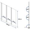 Fürdőkádparaván Rea Agat-3 120 cm