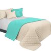 BEDSPREAD- QUILTED/DOUBLE-SIDED Inez Beige-Mint