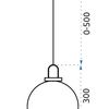 Skleněná koule 20 cm závěsné stropní svítidlo APP626-1CP
