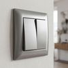 Double Switch with Frame OSTE JNH007-W GREY