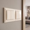 Double socket frame OSTE JNH014-2F Beige