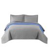 Colcha de cama doble cara Inez L.grey-Blue