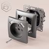 Single grounded socket + 2x USB-A OSTE JNH003-G Grey