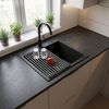 Стоманена мивка с комплект аксесоари 3 бр. REA Leo 40 Black