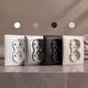 Double grounded socket with frame OSTE JNH002-G Beige