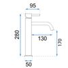 Rubinetto da lavabo Rea Lungo Titan High