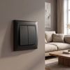 Double Switch with Frame OSTE JNH007-W BLACK