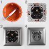 Single grounded socket + 2x USB-A OSTE JNH003-G Grey