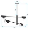 LAMPA SUFITOWA WISZĄCA APP1260-4CP BLACK