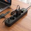 Prelungitor Multipriză 4 prize + 2x USB-A + USB-C JNH021-4A Black