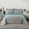 BEDSPREAD- QUILTED/DOUBLE-SIDED Inez Light Grey-Mint