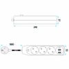Prelungitor Multipriză 3 prize + 2x USB-A + USB-C JNH024-3B Black