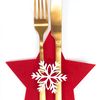 Christmas cutlery cover 6 pcs Star Red