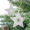 Sada dřevěných závěsů na vánoční stromek 2ks Bílé hvězdy