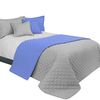 Colcha de cama doble cara Inez L.grey-Blue