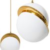 Lampada Da Soffitto Pensile Acrilico Palla Bianco Oro APP481-1CP