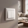 Double Switch with Frame OSTE JNH007-W WHITE