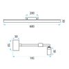 Bad LED-Wandleuchte APP1876-1W 60cm BRUSH GOLD